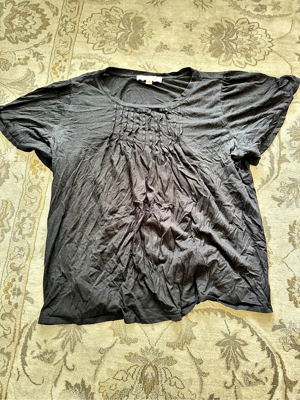 LOFT Black Short Sleeve Top Size Large